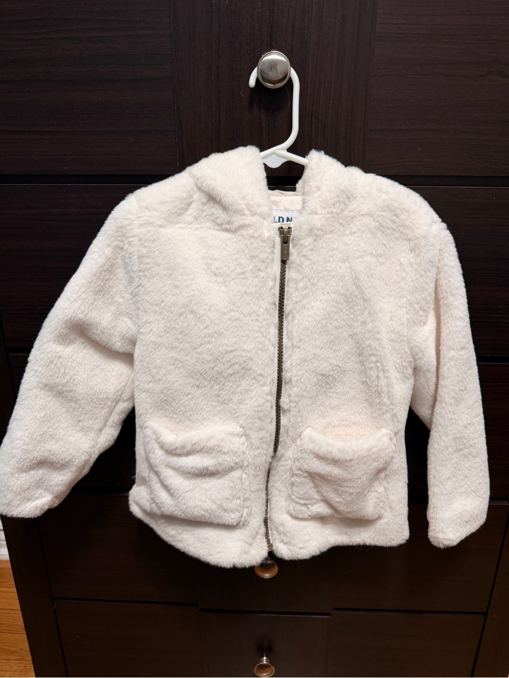 Old Navy Cream Plush Hooded Puffer Jacket for Kids